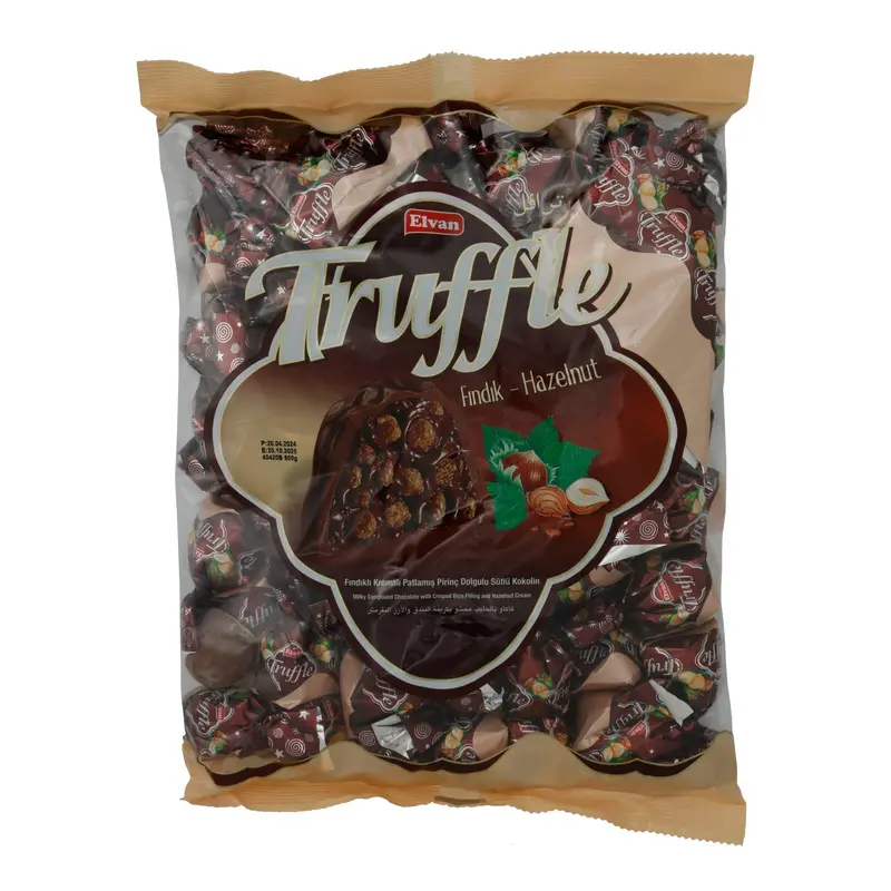 Schokoladentrüffel Elvan | Truffle Haselnuss | mit Puffreis | 800 g