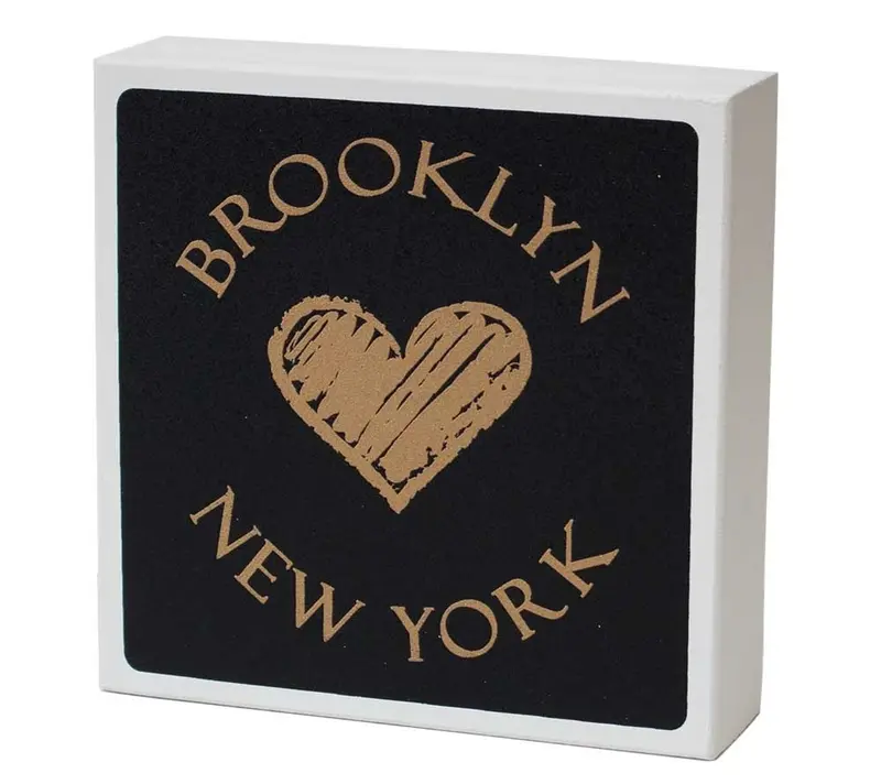 Schwarzes Brooklyn New York-Holzschild