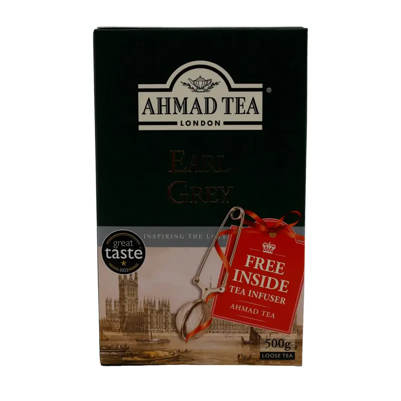Schwarztee Ahmad Tea | Earl Grey Loose Tea | Loser Tee mit Bergamotte | 500 g inkl. Teesieb