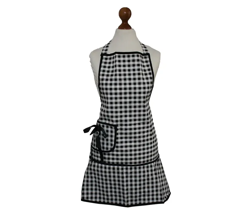 Schwarzweiße Schürze mit Gingham Muster von Jessie Steele (100 % Baumwolle)