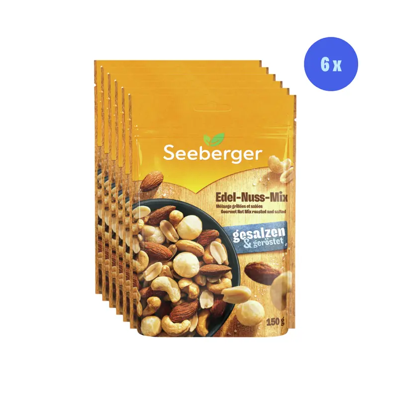Seeberger Edel-Nuss-Mix Multipack – 6 × 150 g, Snack Vielfalt