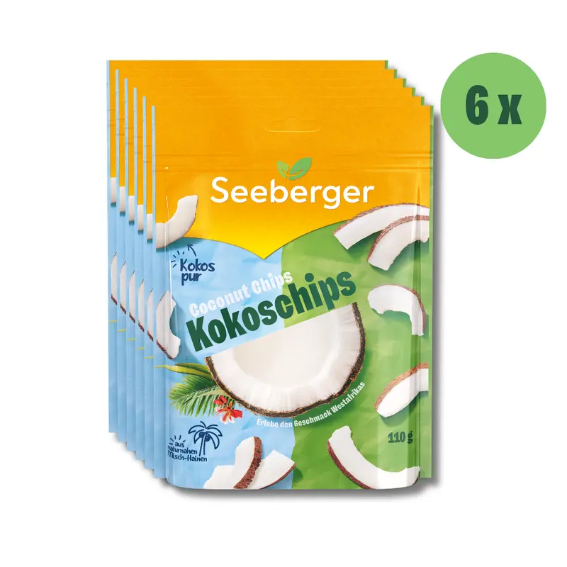 Seeberger Kokos-Chips Multipack - 6 x 110 g