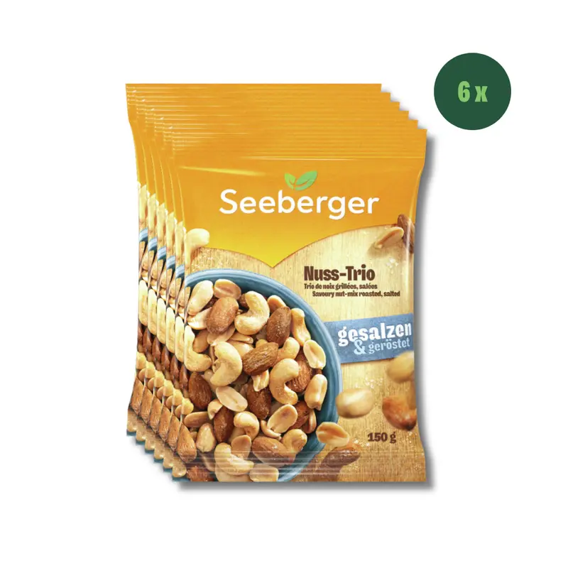 Seeberger Nuss-Trio Multipack - 6 x 150 g, geröstet & gesalzen