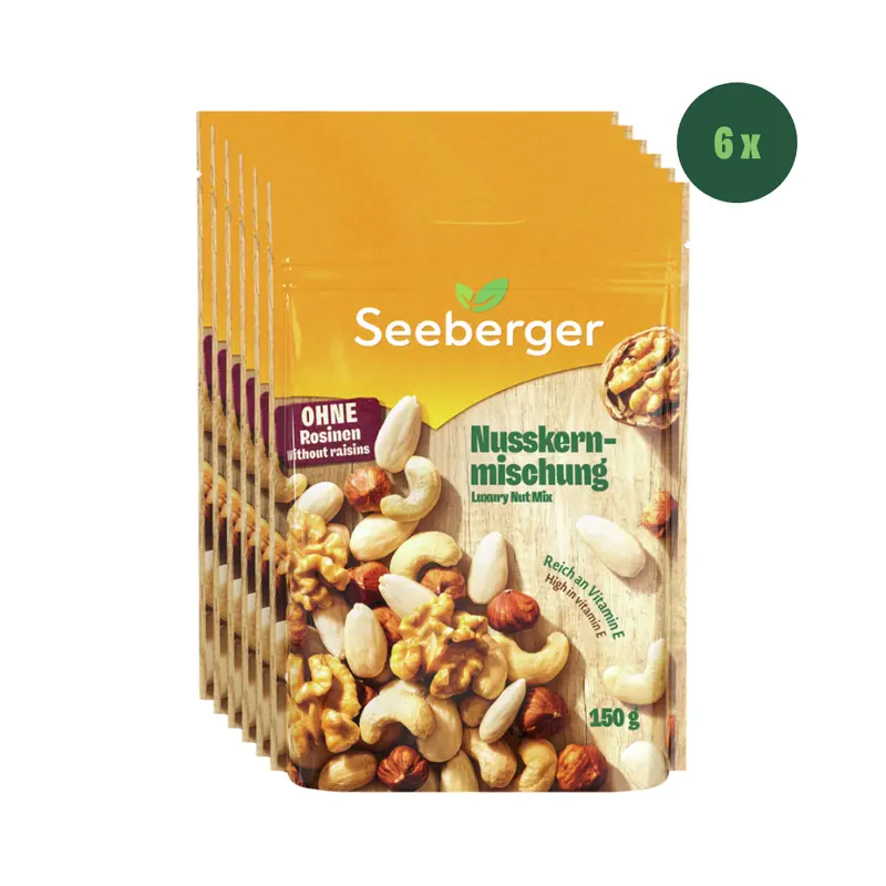 Seeberger Nusskernmischung Multipack – 6 × 150 g, reich an Vitamin E