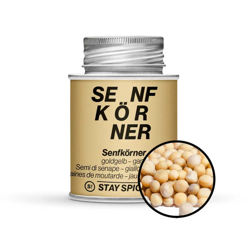 Senfkörner goldgelb ganz