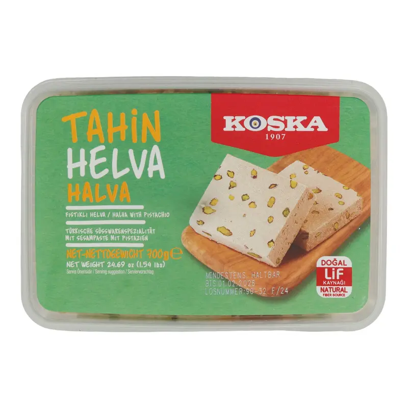 Sesampaste Koska Tahin Helva mit Pistazien | Süßspeise | Traditionelle türkische Süßware | 700 g