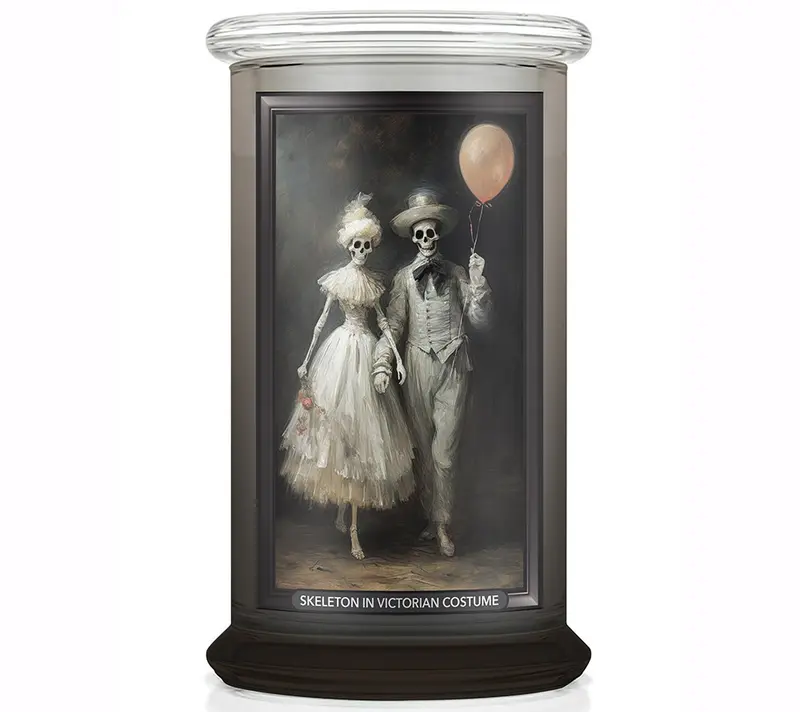 Skeleton Couple Kringle Candle Limited Edition Halloween 2024 (22 oz-Glas, 2-Docht)