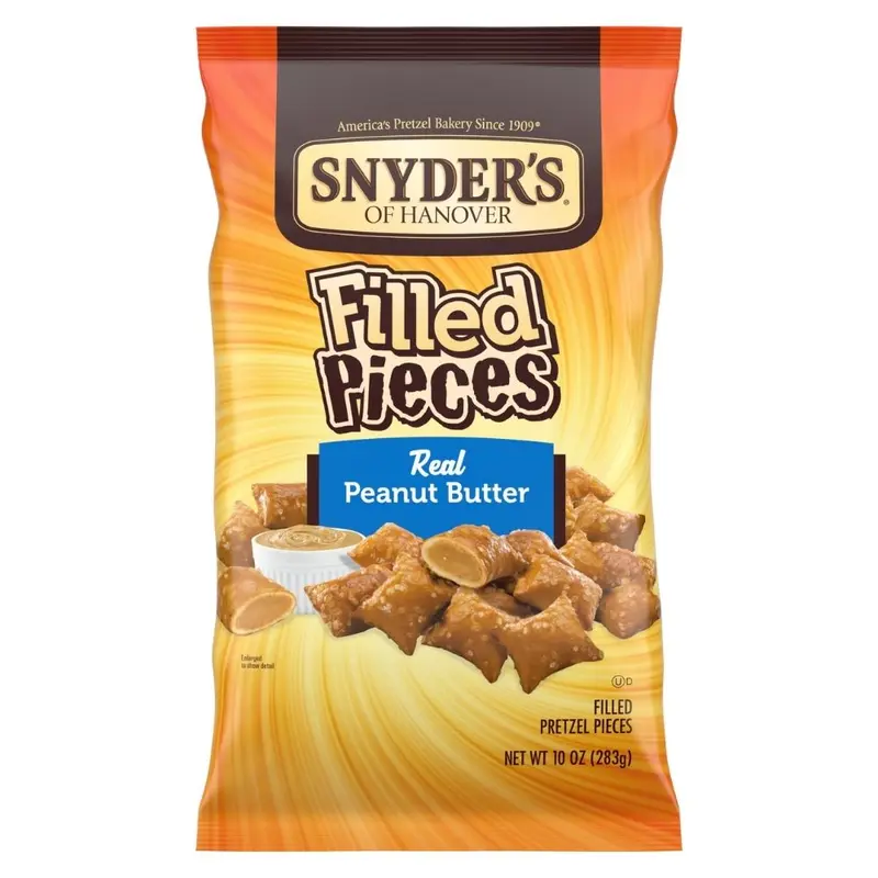 Snyder's Filled Pieces Real Peanut Butter, mit Erdnussbutter gefüllte Brezeln 141g