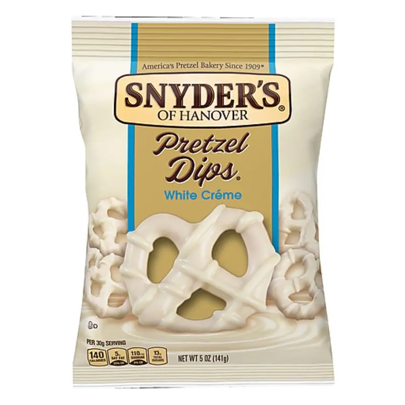 Snyder's Pretzel Dips White Creme, Brezeln mit weißer Schokoladenüberzug 141g