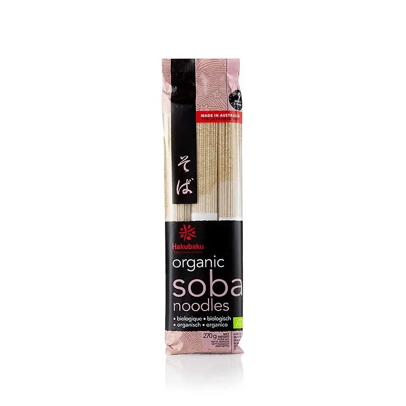 Soba-Nudeln (Buchweizen-& Weizenmehl), 1mm, 20cm lang, Hakubaku, BIO, 270 g