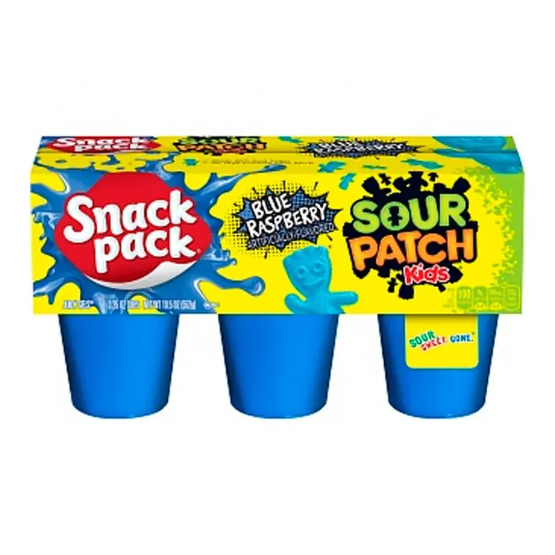 Sour Patch Blue Raspberry, Dreierpack Gummibonbons mit Blaubeergeschmack, 552g