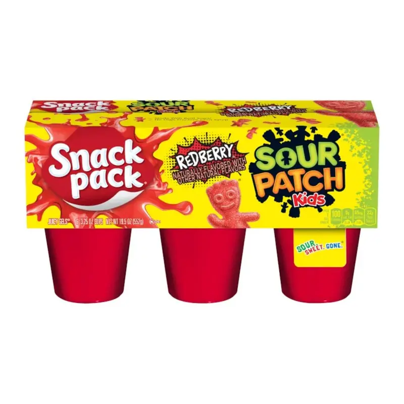 Sour Patch Kids Redberry, Dreierpackung Gummibonbons mit Preiselbeer-Geschmack, 552g