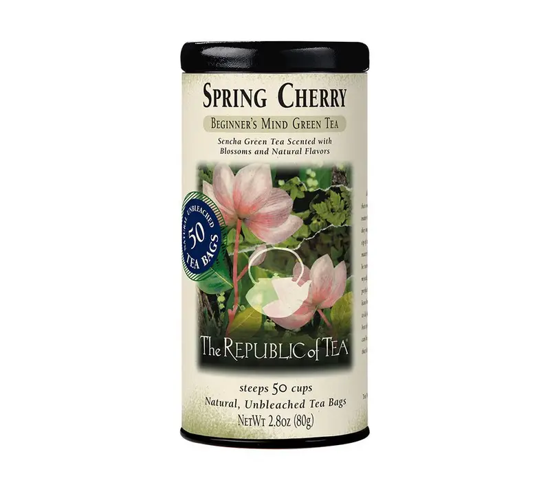 Spring Cherry Green Tea von The Republic of Tea (Metalldose mit 50 Beuteln)