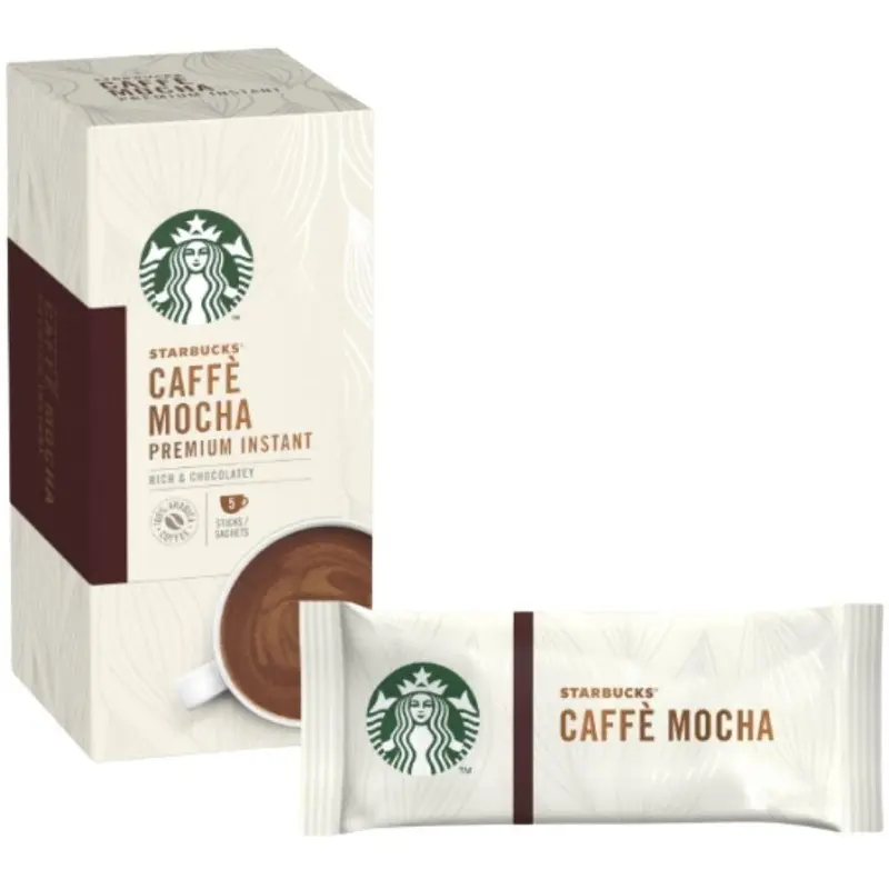 Starbucks Mocha Premium Instant, 5 Beutel Schokoladenkaffee à 20g