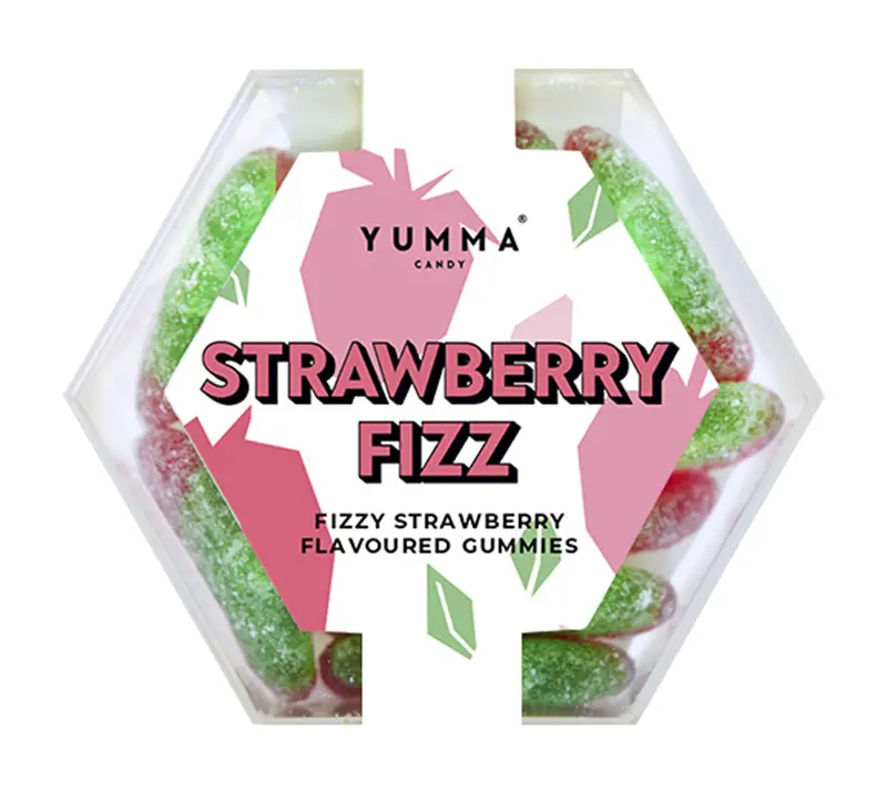 Strawberry Fizz Hexagon Box von Yumma Candy (98 g)