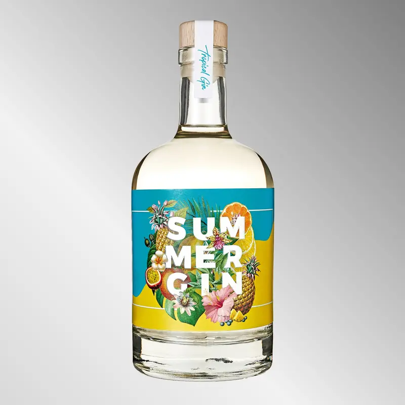 SUMMER GIN Tropical Gin - 500 ml Flasche -42% vol - Die fruchtige Erfrischung auf jeder Sommerparty. Der Hauch Exotik für Zuhause.