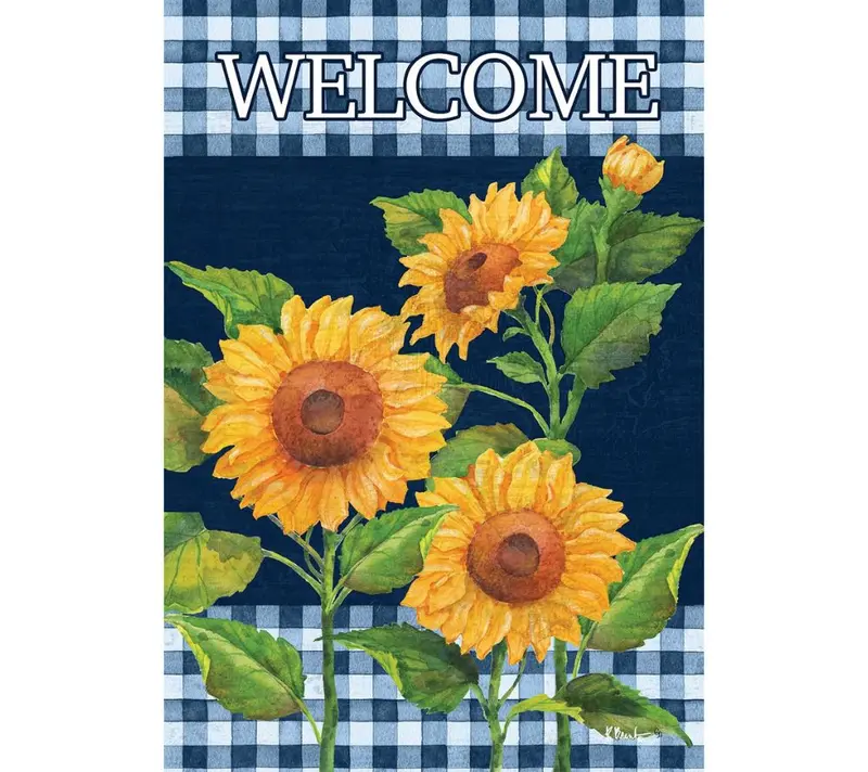 Sunflowers on Navy Gartenfahne
