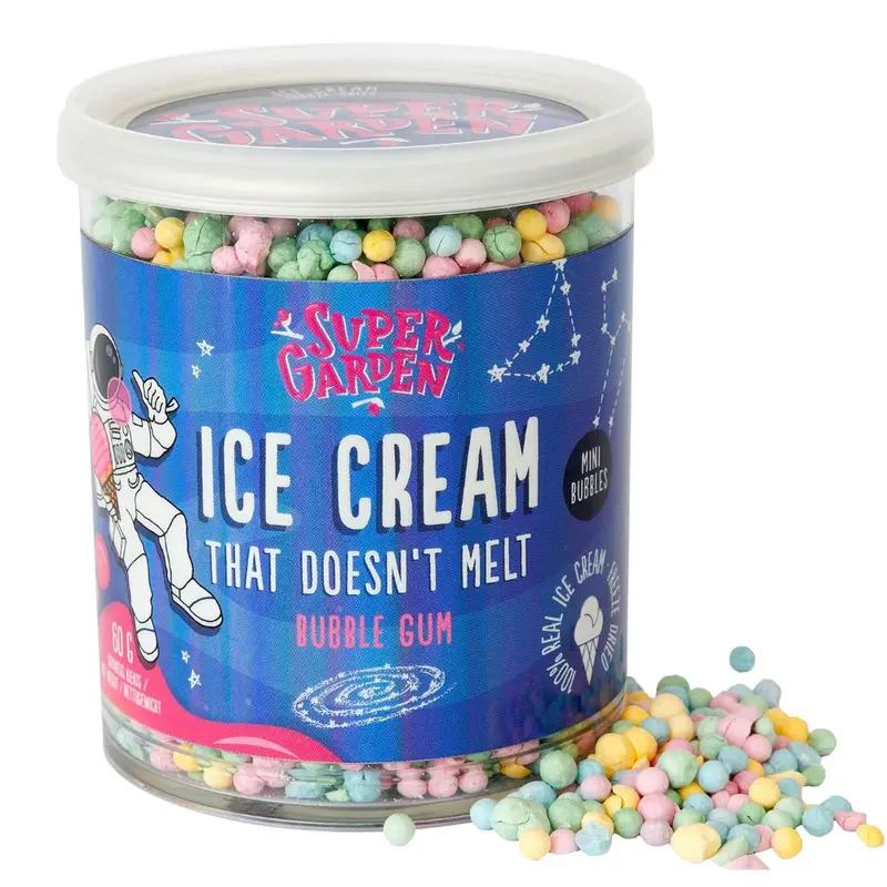 Super Garden Ice Cream Bubble Gum, gefriergetrocknetes Eis mit Bubble-Gum-Geschmack, 60g