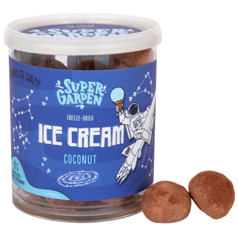 Super Garden Ice Cream Coconut, gefriergetrocknetes Eis mit Kokosgeschmack, 40g