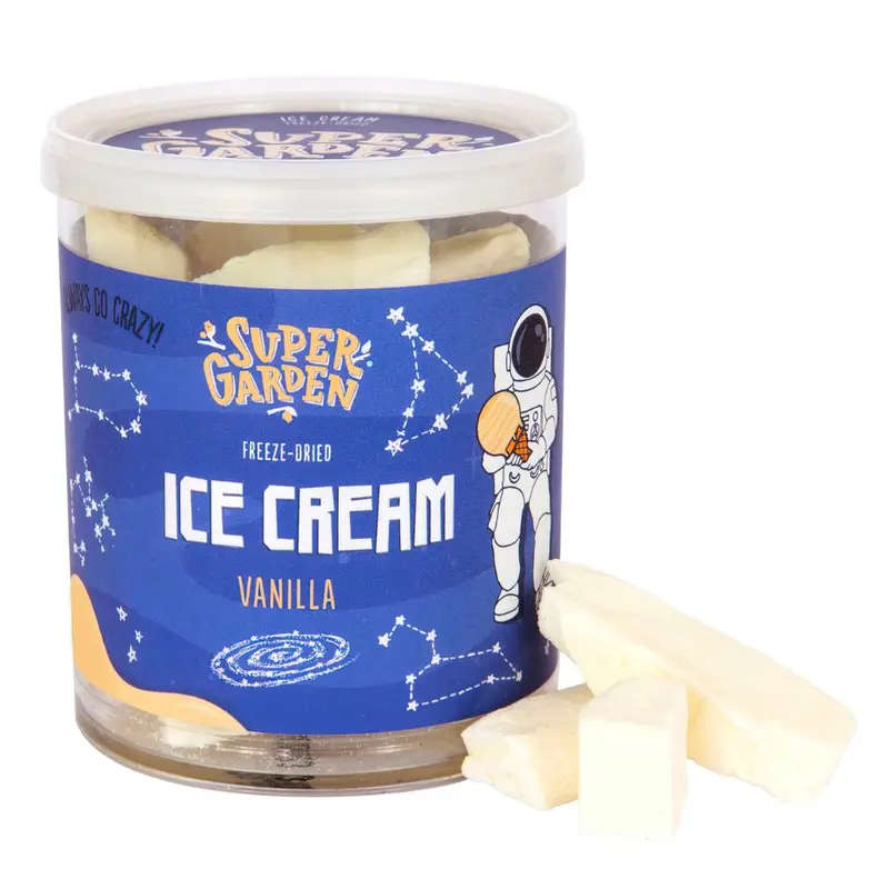 Super Garden Ice Cream Vanilla, gefriergetrocknetes Vanilleeis mit einem Gewicht von 35g