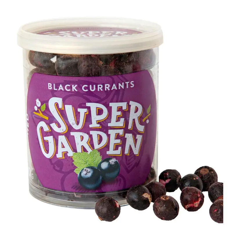 Super Garden Schwarze Johannisbeeren gefriergetrocknet, gefriergetrocknete schwarze Johannisbeeren 30g