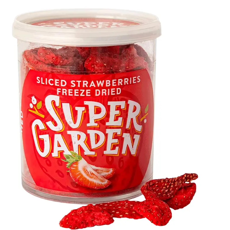 Super Garden Strawberry Sliced Freeze-Dried, gefriergetrocknete Erdbeerscheiben 20g