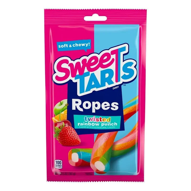 Sweetarts Ropes Twisted Rainbow Punch, Fruchtbonbonstangen 141g