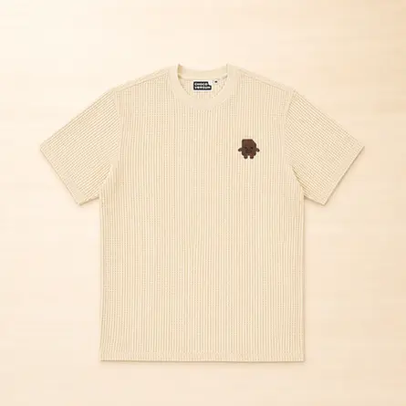 T-Shirt Creme - Plüschi Chocolino - Waffle Piquée