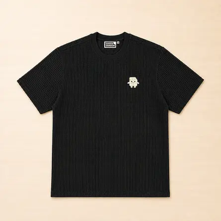 T-Shirt Schwarz - Plüschi Sprinkles - Waffle Piquée