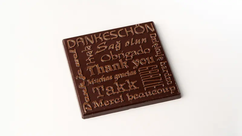 Tafelschokolade Dankeschön mit Text - Zartbitter