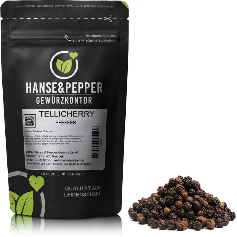 Tellicherry Pfeffer ganz