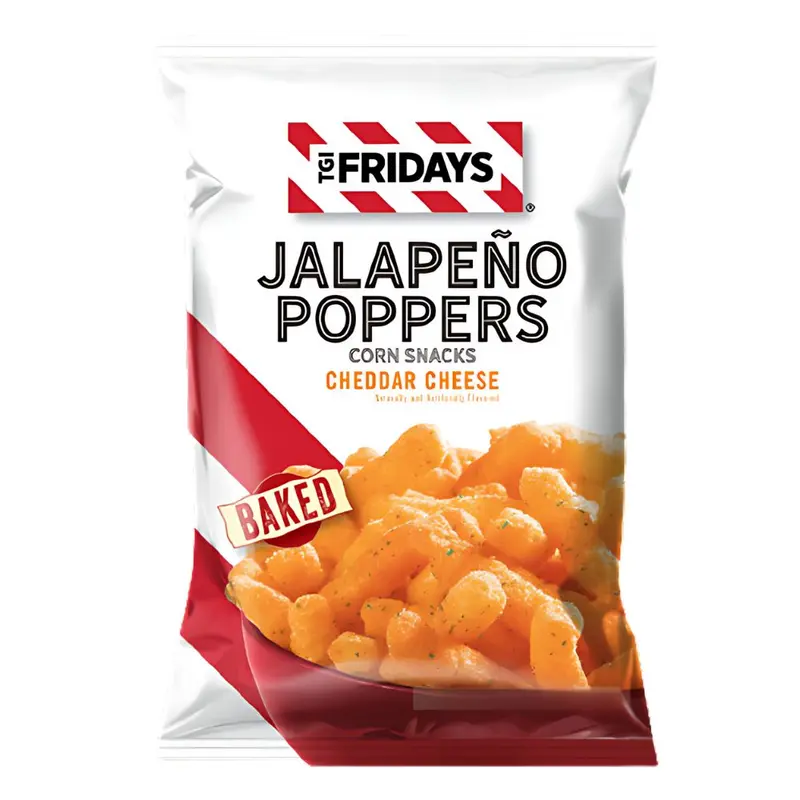 TGI Fridays Jalapeno Poppers, snack Maischips mit Cheddar- und Jalapeno-Geschmack, 63g