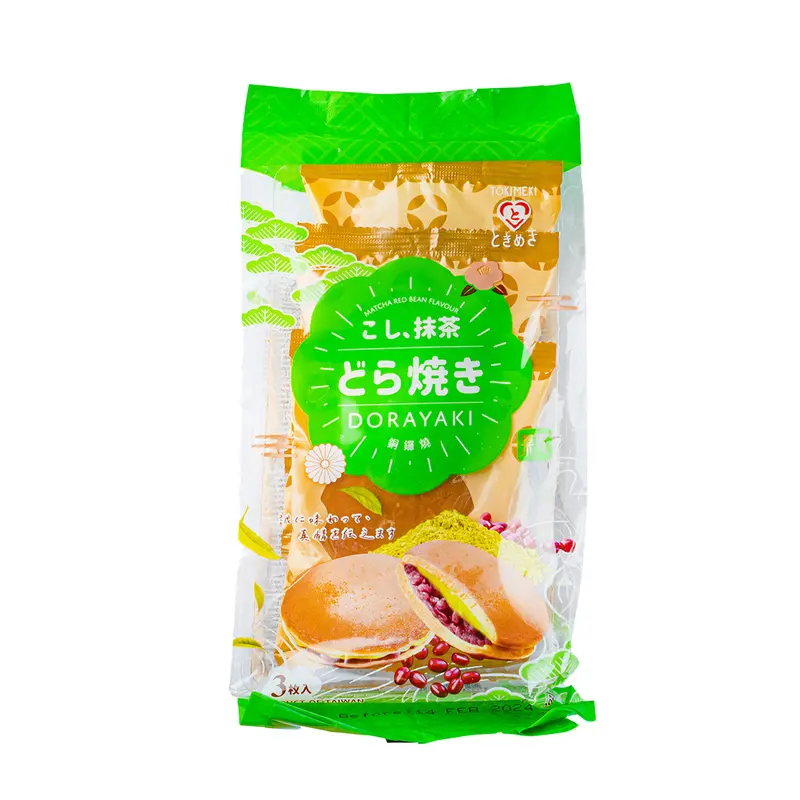 Tokimeki Dorayaki Matcha Red Bean, Dorayaki gefüllt mit roter Bohnen- und Matcha-Creme, 165g