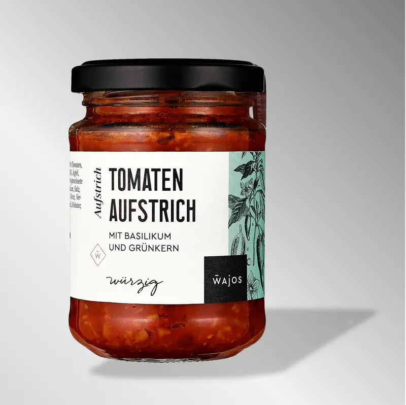 Tomaten Aufstrich  mit Basilikum und Grünkern - 185g