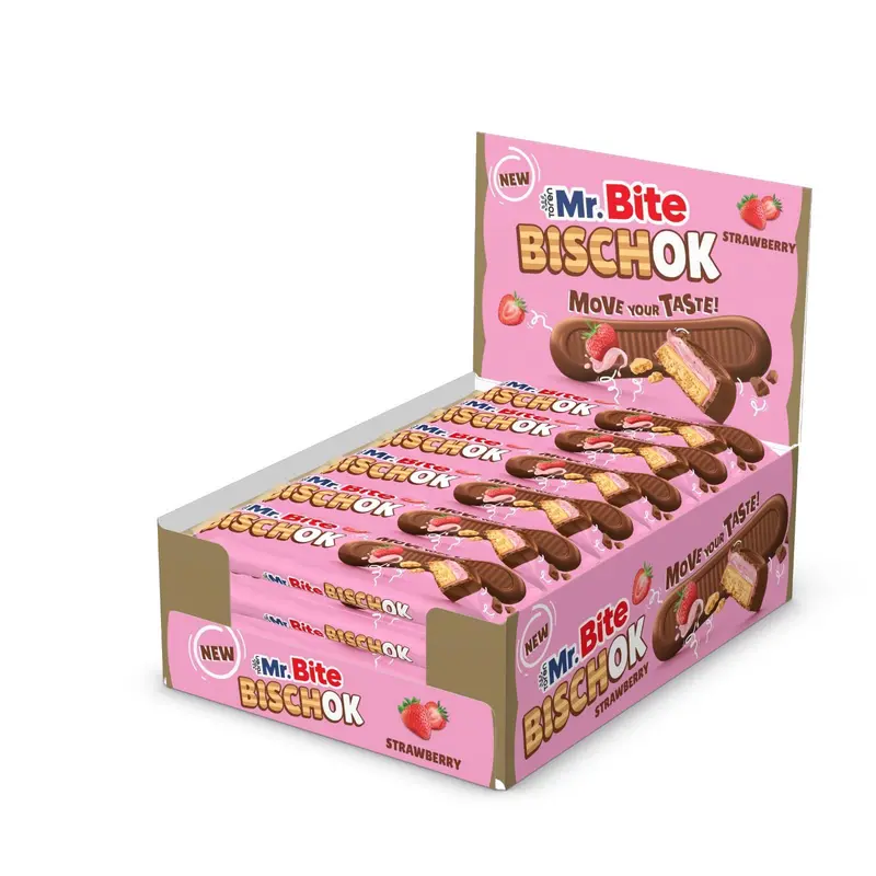 Toren Mr. Bite Bischok Strawberry 24 x 35g