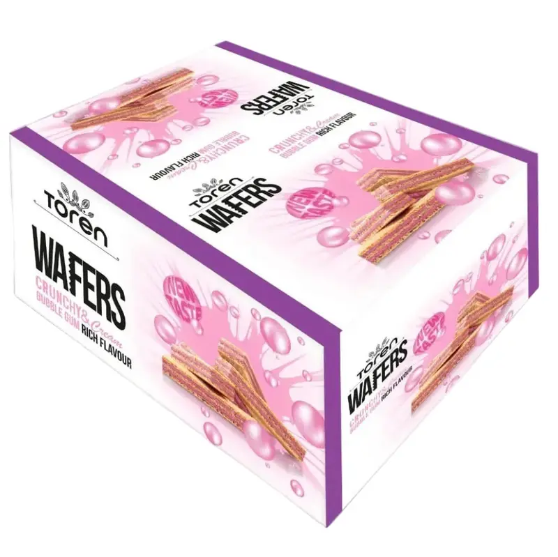 Toren Wafers Crunchy & Cream Bubble Gum 24 x 55g