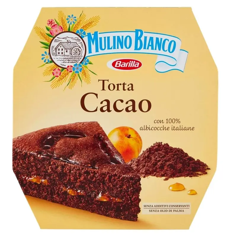 Torta Cacao Mulino Bianco, Kuchen mit Kakao und Aprikosenfüllung, 590g