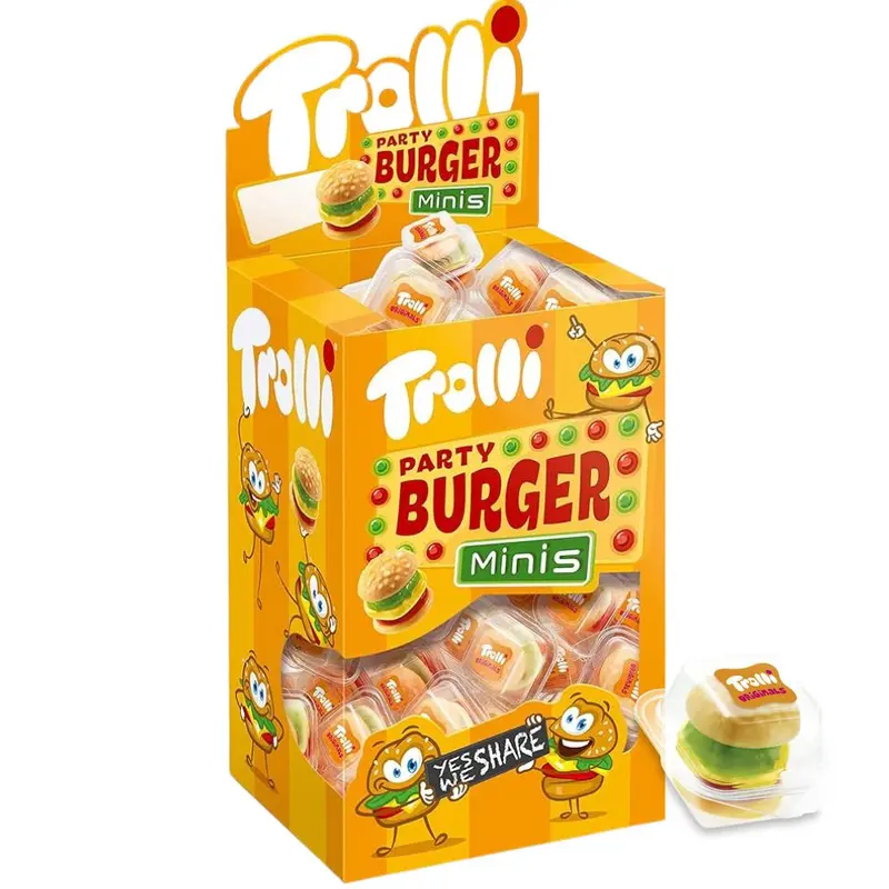Trolli Party Burger Minis, Gummibärchen in Burgerform, 10g (Packung mit 80)