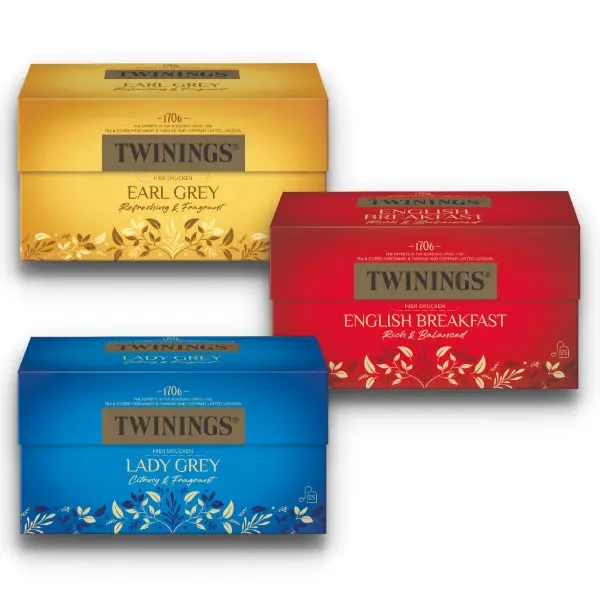 Twinings of London Schwarztee Beutel Probierset - Drei Sorten à 25x2g