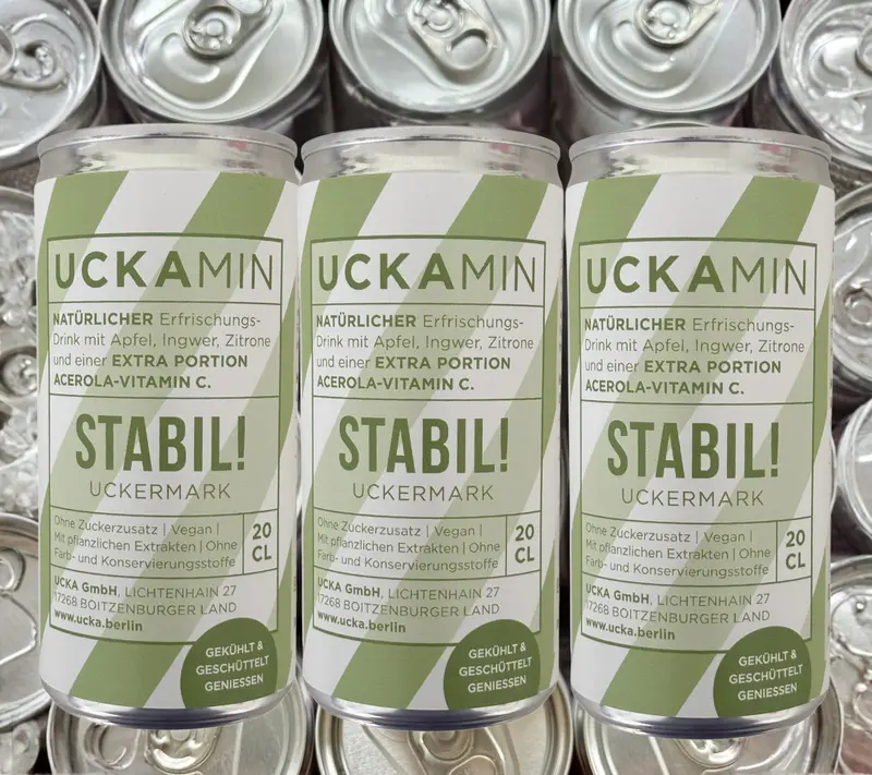 UCKAMIN STABIL - Natürlicher Immunbooster – Ingwer-Shot mit Acerola-Vitamin C, 3x200ml