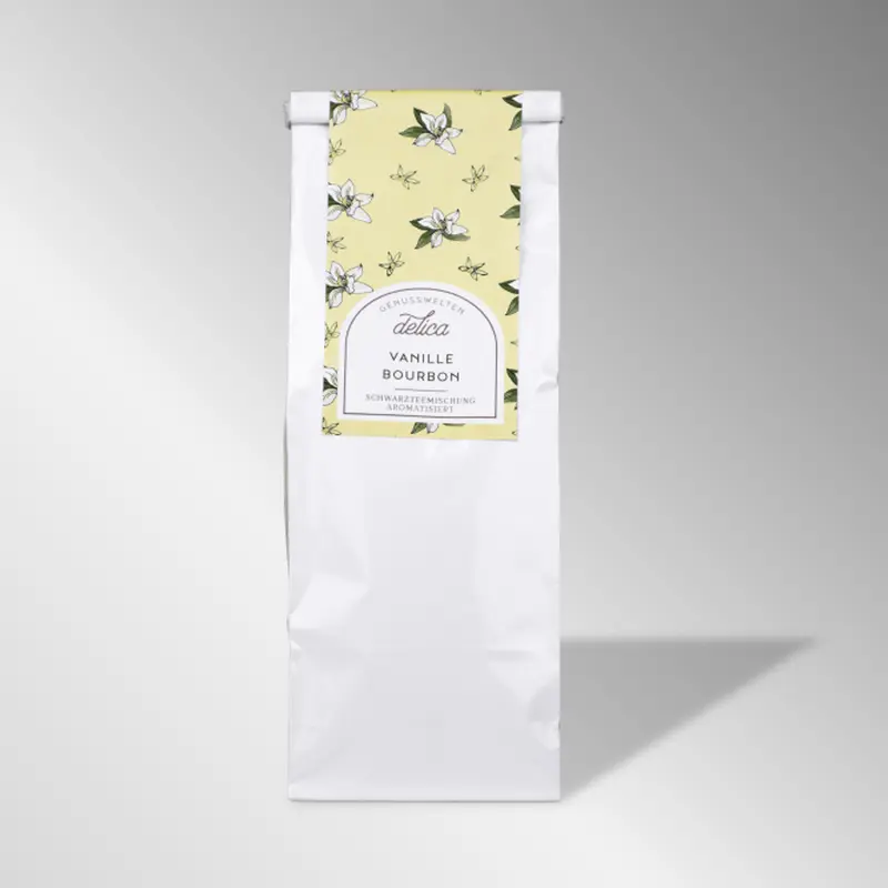 Vanille Bourbon - Schwarzer Tee mit Vanillestücken - Tüte  100g
