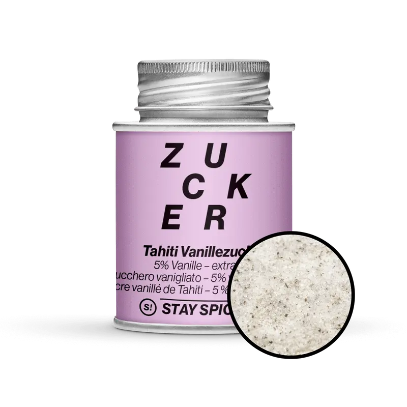 Vanillezucker 5% Tahiti Vanille, Backzucker, extra-fein