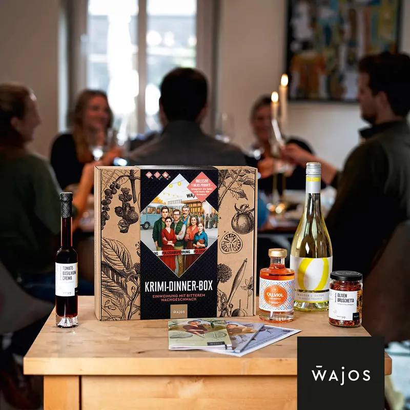 Wajos Krimidinner Box "Einweihung mit bitterem Nachgeschmack"
