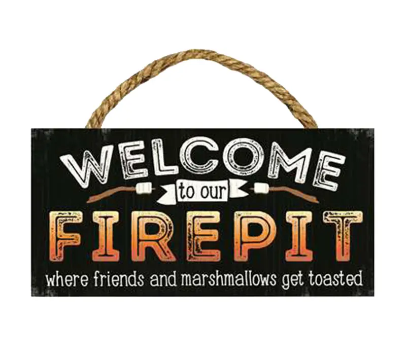 Welcome To Our Firepit Schild
