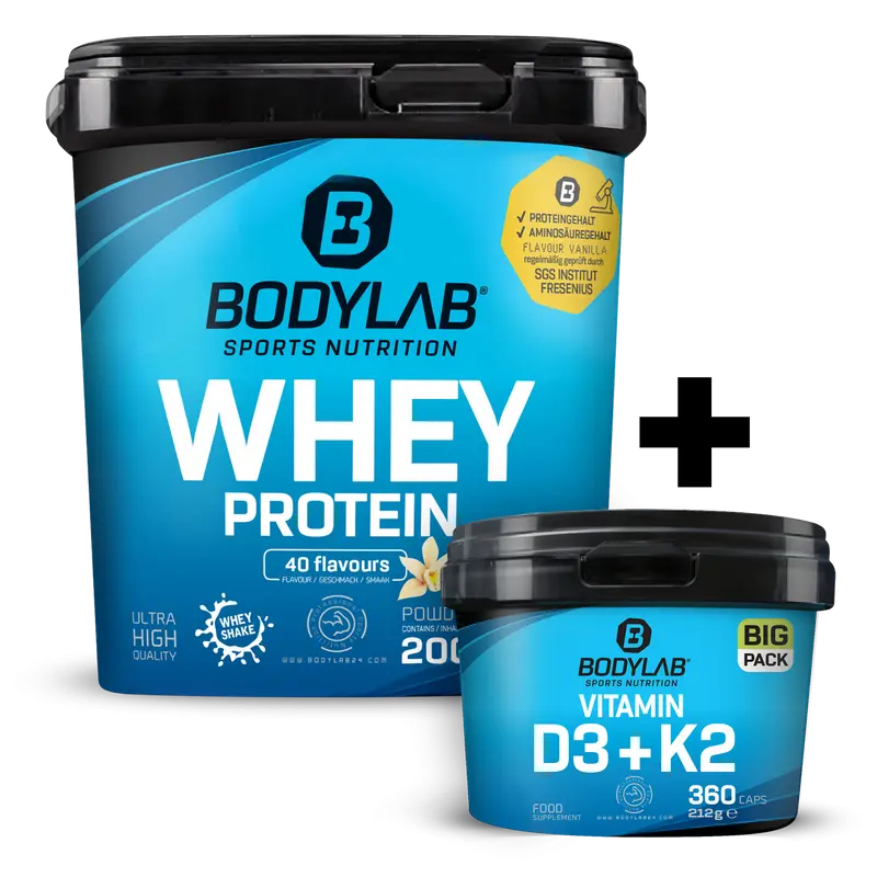 Whey + BIG PACK Vitamin D3 + K2 (360 Kapseln)