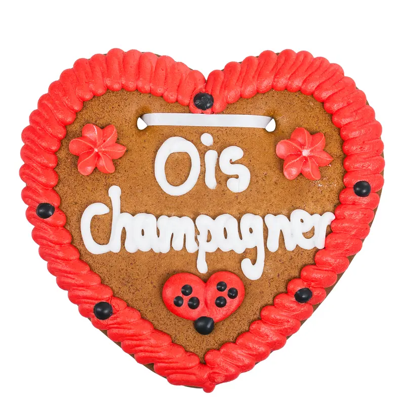 Wiesn Lebkuchenherz "Ois Champagner", 16cm