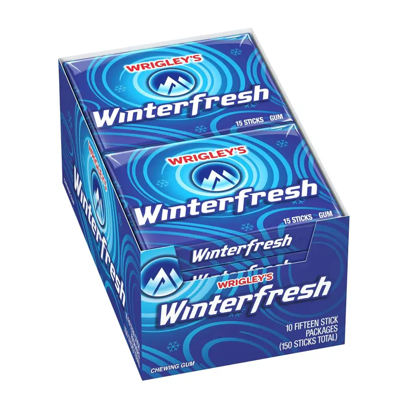 Wrigley's Winterfresh Kaugummi, 10 Päckchen à 15 Stück (insgesamt 150 Streifen)