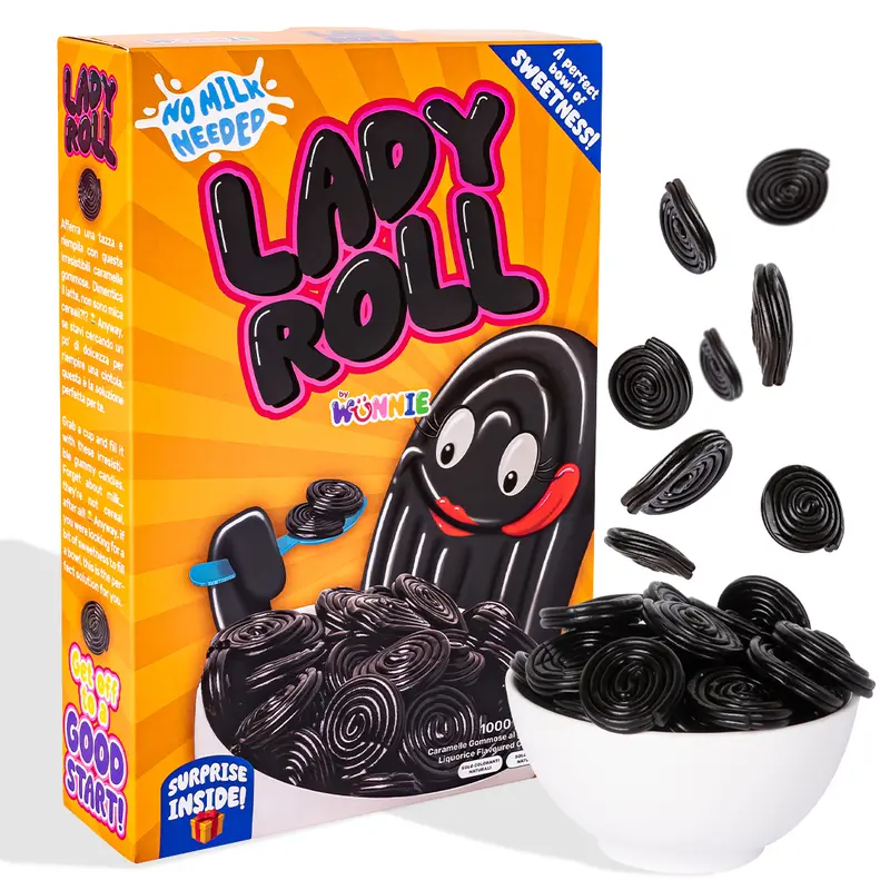 Wunnie Lady Roll, Schachtel mit Lakritze von 1kg