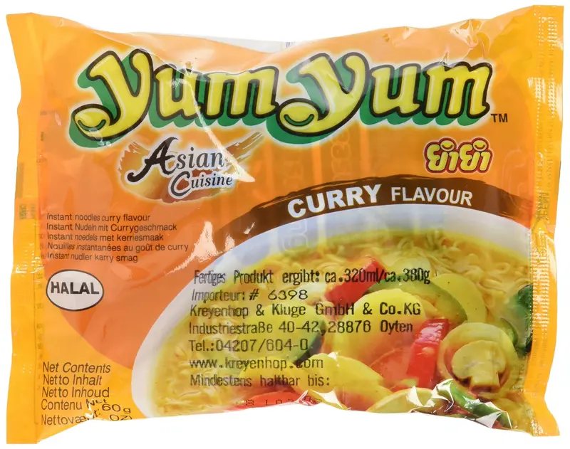 YumYum Instant Nudeln mit Curry Geschmack - 30 x 60 g