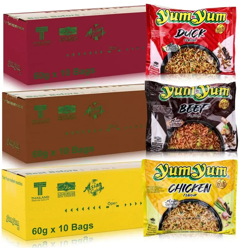 YumYum Instant Nudelsuppen Set Ente - Rind - Huhn 30 x 60g